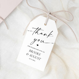 Elegante Schwarz-Weiß-Gastgeschenk Hochzeit Vielen Geschenkanhänger