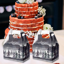 Elegante Schwarz-Weiß-Gebirge-Hochzeit Geschenkschachtel