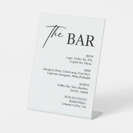 Elegante Schwarz-Weiß-Hochzeit-Bar Sockelschild