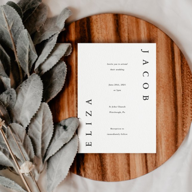 Elegante Schwarz-Weiß-Hochzeit Einladung (Von Creator hochgeladen)