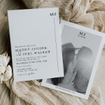 Elegante Schwarz-Weiß-Hochzeit Einladung MADDY<br><div class="desc">Eine schlichte und elegante Hochzeitseinladung in Schwarz/Weiß mit einem modernen Script-Schriftart. Minimal und elegant ist die Maddy Suite das perfekte Design für Ihre Hochzeitsarbeit.</div>