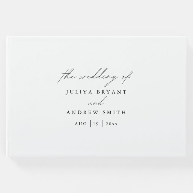 Elegante Schwarz-Weiß-Hochzeit Gästebuch (Vorderseite)