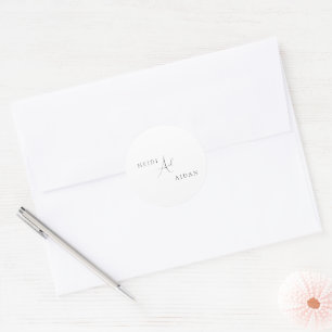 Elegante Schwarz-Weiß-Hochzeit im Stil des alten G Runder Aufkleber