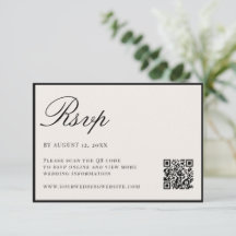 Elegante Schwarz-Weiß-Hochzeit mit QR-Code im Stil