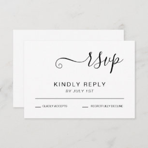 Elegante Schwarz-Weiß-Hochzeit RSVP Karte