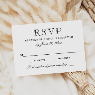 Elegante Schwarz-Weiß-Hochzeit RSVP Karte