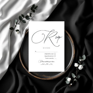 Elegante Schwarz-Weiß-Hochzeit RSVP Karte