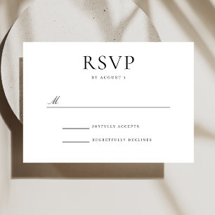 Elegante Schwarz-Weiß-Hochzeit-RSVP-Karte RSVP Karte