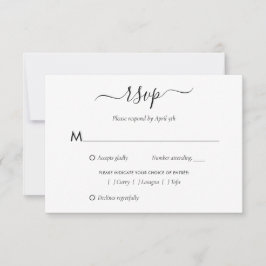 Elegante Schwarz-Weiß-Hochzeit-RSVP-Karten RSVP Karte