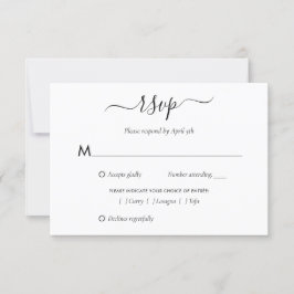 Elegante Schwarz-Weiß-Hochzeit-RSVP-Karten RSVP Karte
