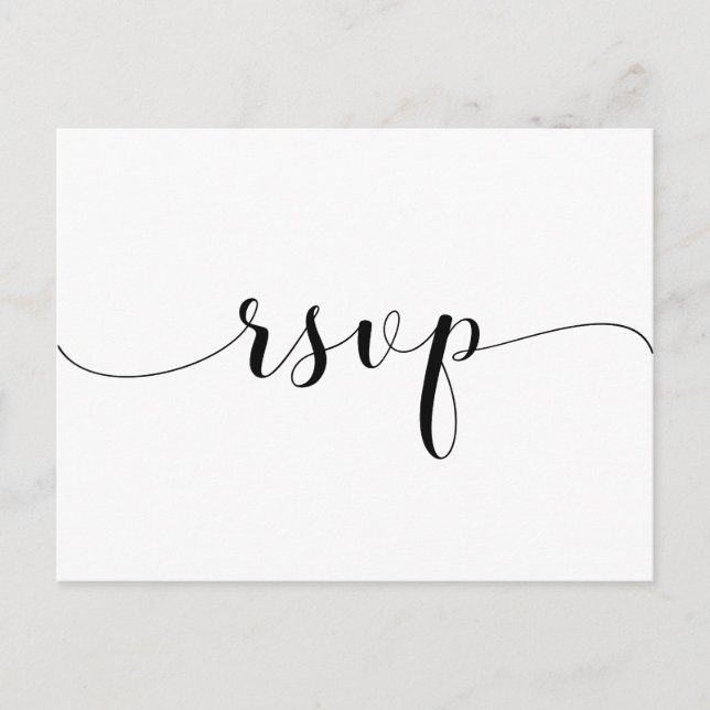 Elegante Schwarz-Weiß-Hochzeit RSVP Postkarte (Vorderseite)