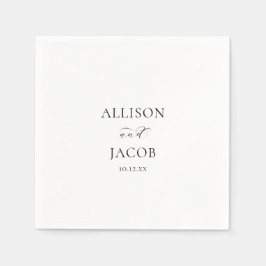 Elegante Schwarz-Weiß-Hochzeit Serviette