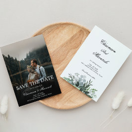 Elegante Schwarz-Weiß-Hochzeit speichert das Datum Einladung