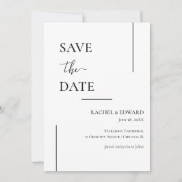 Elegante Schwarz-Weiß-Hochzeit speichert das Datum Save The Date