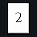 Elegante Schwarz-Weiß-Hochzeit Tischnummer<br><div class="desc">Dieses Design zeichnet sich durch einen eleganten schwarzen, grauen und weißen Rahmen aus. Ein einfaches, minimalistisches Design der Hochzeitskarte mit modernen, schwarzen, weißen und grauen Elementen. Auch die passenden Hochzeitseinladungen und andere Schreibwaren sind verfügbar. Passen Sie die Anzahl an und erwerben Sie jede Tabellennummer individuell, je nachdem, wie viele Tischnummern...</div>
