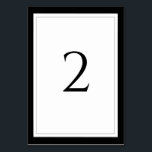 Elegante Schwarz-Weiß-Hochzeit Tischnummer<br><div class="desc">Dieses Design zeichnet sich durch einen eleganten schwarzen, grauen und weißen Rahmen aus. Ein einfaches, minimalistisches Design der Hochzeitskarte mit modernen, schwarzen, weißen und grauen Elementen. Auch die passenden Hochzeitseinladungen und andere Schreibwaren sind verfügbar. Passen Sie die Anzahl an und erwerben Sie jede Tabellennummer individuell, je nachdem, wie viele Tischnummern...</div>