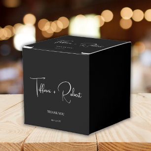 Elegante Schwarz-Weiß-Hochzeit Vielen Dank Geschenkschachtel