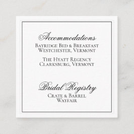 Elegante Schwarz-Weiß-Hochzeitskarte Begleitkarte