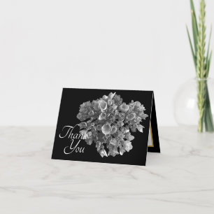 Elegante Schwarz-Weiß-Hortensien-Botanische-Danke- Karte