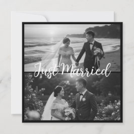Elegante Schwarz-Weiß-Just-Married-Hochzeit