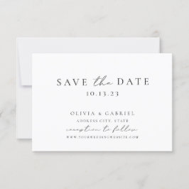 Elegante Schwarz-Weiß-Kalligraphie-Hochzeit Save The Date
