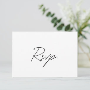 Elegante Schwarz-Weiß-Klassik-Hochzeit RSVP Karte