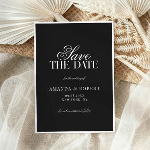 Elegante Schwarz-Weiß-Klassiker Hochzeit im Stil d Save The Date