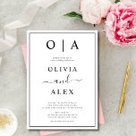 Elegante Schwarz-Weiß-Klassische Hochzeitseinladun Einladung<br><div class="desc">Diese eleganten,  modernen Servietten aus Hochzeit oder Brautparty sind in einem schlichten Schwarz-Weiß-Stil gestaltet,  der minimalistisch wirkt. Fügen Sie Ihre Initialen oder Monogramme hinzu,  um sie komplett zu Ihrem eigenen zu machen.</div>