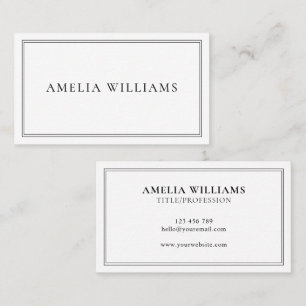 Elegante Schwarz-Weiß-Minimalist Professional Visitenkarte