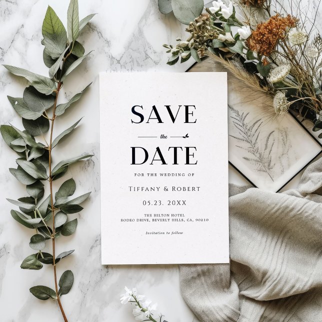 Elegante Schwarz-Weiß minimalistisch modern einfac Einladung (Von Creator hochgeladen)