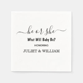 Elegante Schwarz-Weiß-Minimalistische Geschlechter Serviette