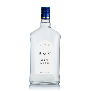 Elegante Schwarz & Weiß Moderne Flasche Weinroute  Aufkleber