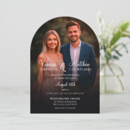 Elegante Schwarz-Weiß-Moderne Foto Hochzeit Einladung