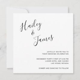 Elegante Schwarz-Weiß-Moderne Hochzeit Einladung