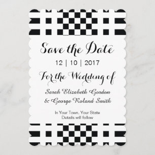 Elegante Schwarz-Weiß-Moderne Save The Date