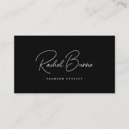 Elegante Schwarz/Weiß-moderne Script-Visitenkarte Visitenkarte