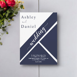 Elegante Schwarz-Weiß-Moderne, zarte Hochzeit Einladung