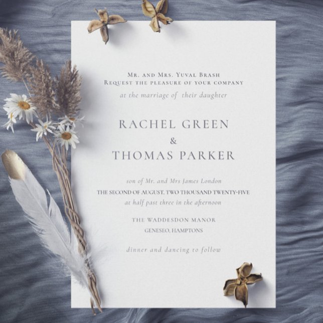 Elegante Schwarz-Weiß-Monogramm-Hochzeit Einladung (Elegant Black & White Formal Monogram Wedding Invitation)