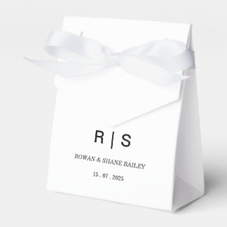 Elegante Schwarz-Weiß-Monogramm-Hochzeitsgeschenkb Geschenkschachtel