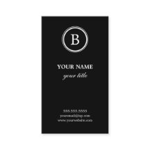 Elegante Schwarz-Weiß-Monogramm-Visitenkarten