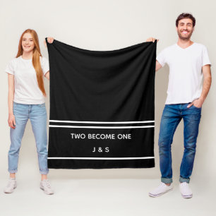 Elegante Schwarz-Weiß-Neuauflage Fleecedecke