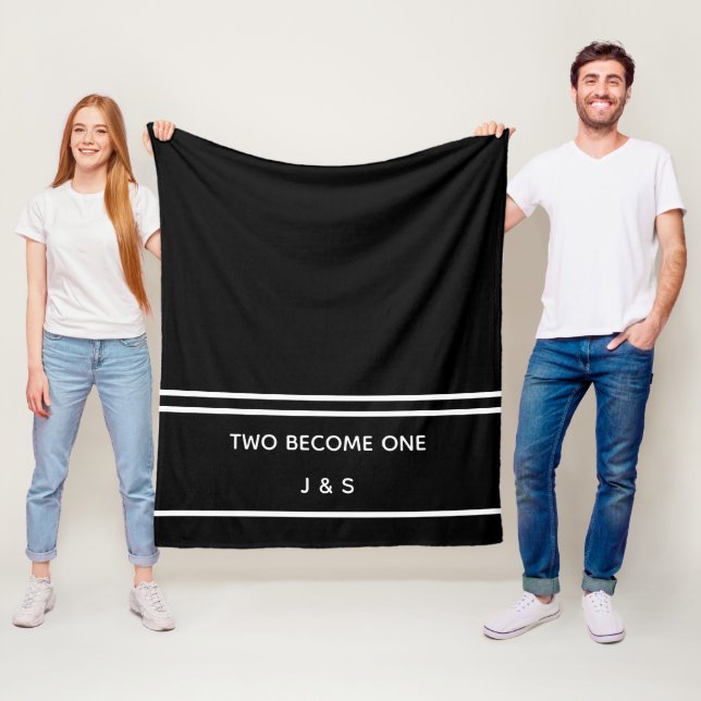 Elegante Schwarz-Weiß-Neuauflage Fleecedecke (Beispiel)