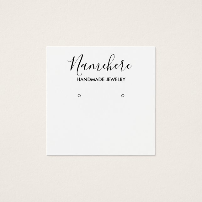 Elegante Schwarz-Weiß-Ohrring-Grafikkarte (Vorderseite)