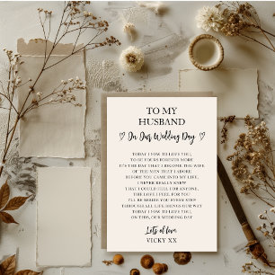 Elegante Schwarz-Weiß-Poem-Karte für mein Groom Einladung