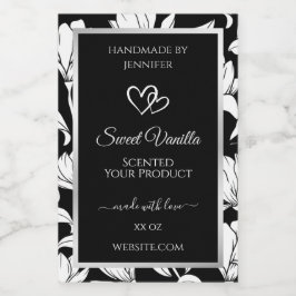 Elegante Schwarz-Weiß-Produktkennzeichnungen Lebensmitteletikett