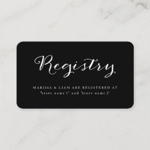 Elegante Schwarz-Weiß-Registrierungskarte Begleitkarte