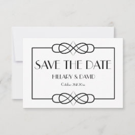 Elegante Schwarz-Weiß-Save the Date-Karte Save The Date