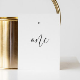 Elegante Schwarz-Weiß-Schriftzeichen Tischnummer