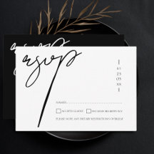 Elegante Schwarz-Weiß-Script-Typografie-Hochzeit