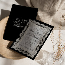 Elegante Schwarz-Weiß-Spitze-Old-Money-Hochzeit 